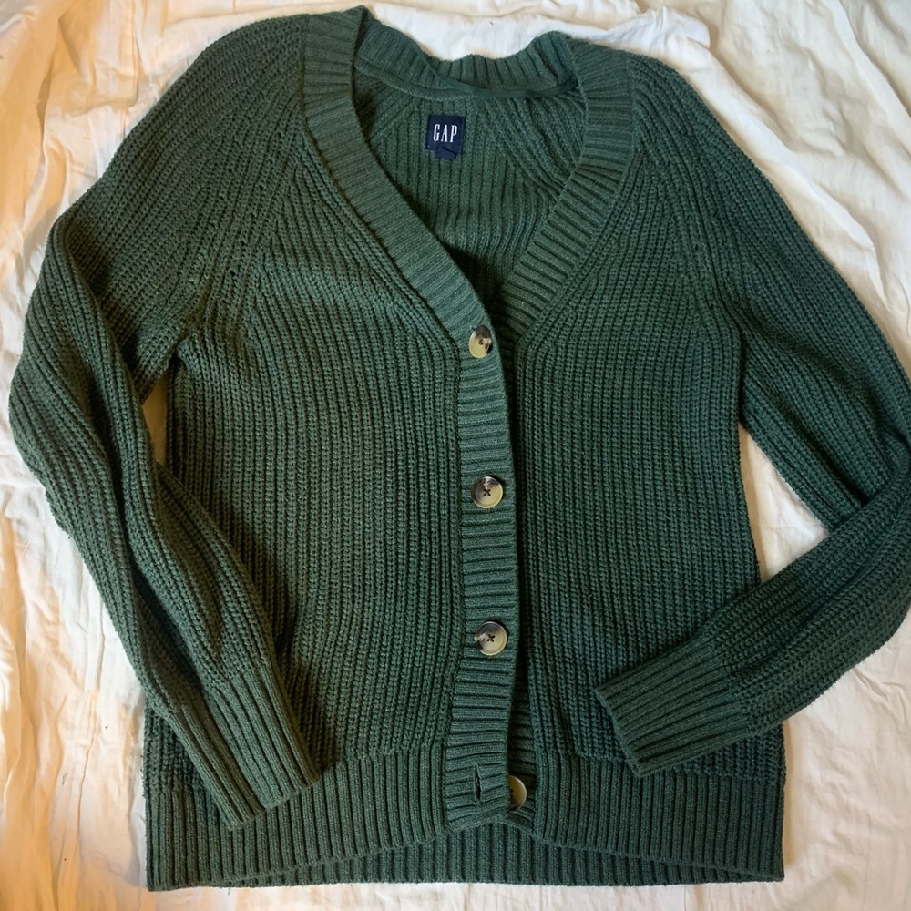 Green cardigan from gap size xs